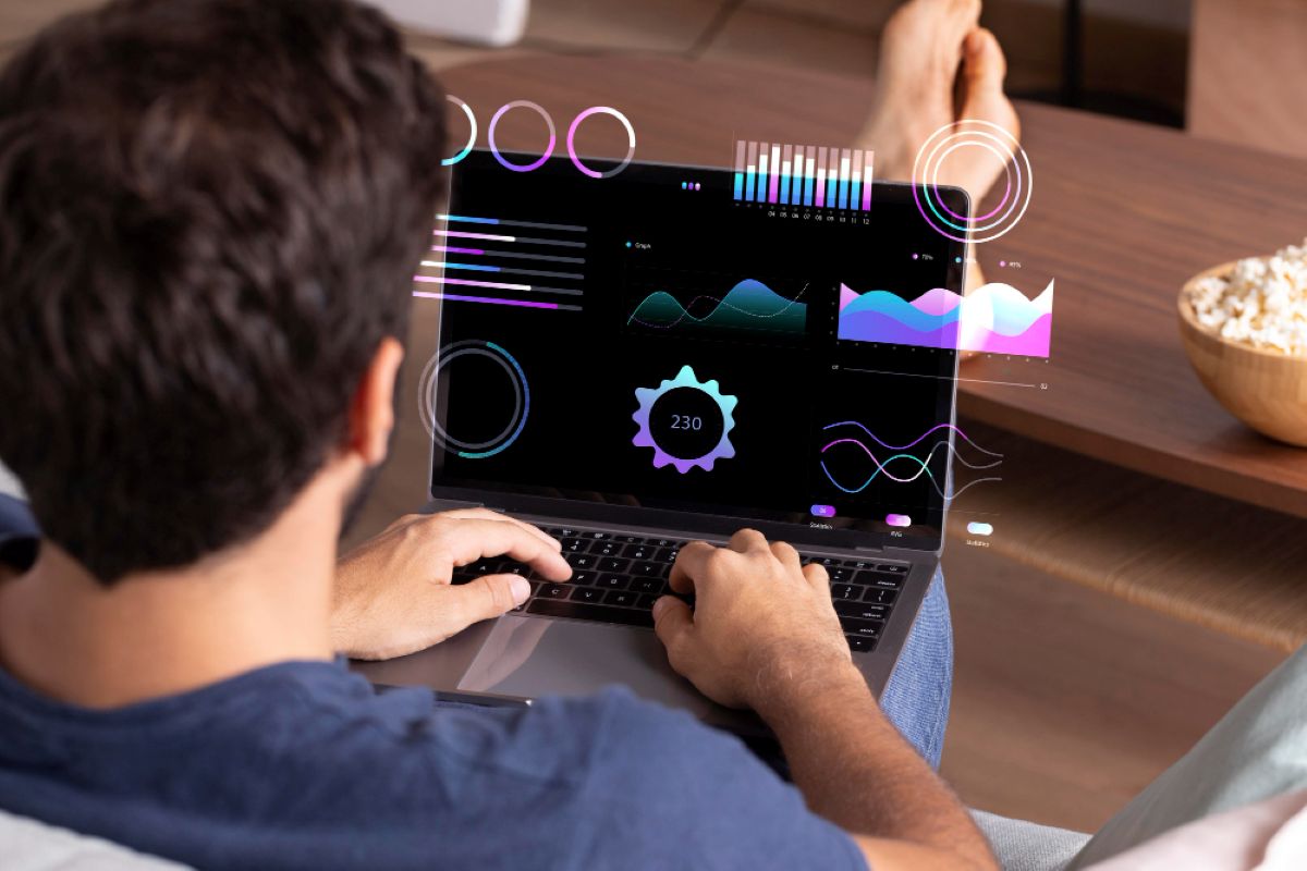 User interface and user experience design elements on digital screen, representing website and app development concept.