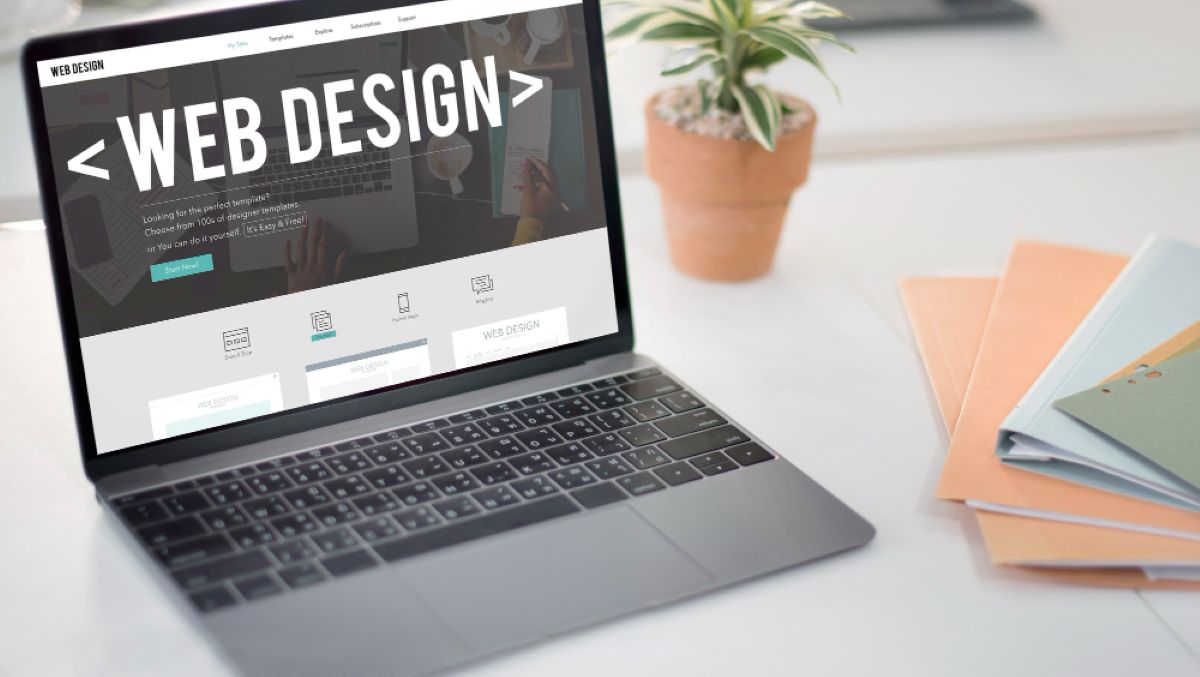 "Web design and development concept showing responsive website layout on multiple devices for businesses in Dubai"